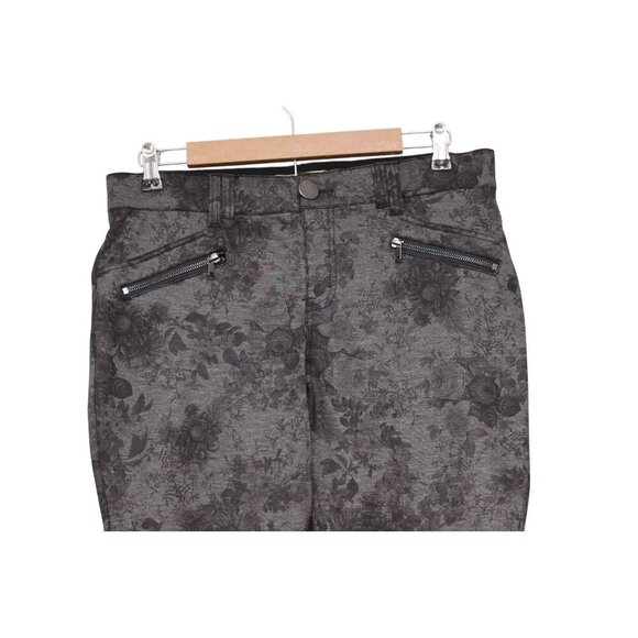Democracy Ab Solution Leggings Size 10 Double Zip Floral Print Stretch Jeans - Picture 2 of 12